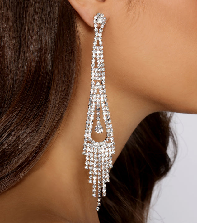 Fringe Fashionista Rhinestone Earrings creates the perfect New Year’s Eve Outfit or new years dress with stylish details in the latest trends to ring in 2023!