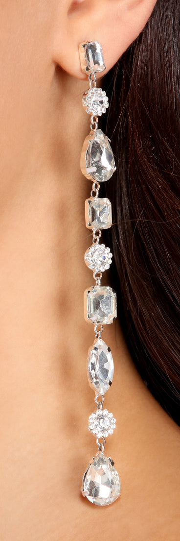 Sparkling Nights Linear Rhinestone Duster Earrings