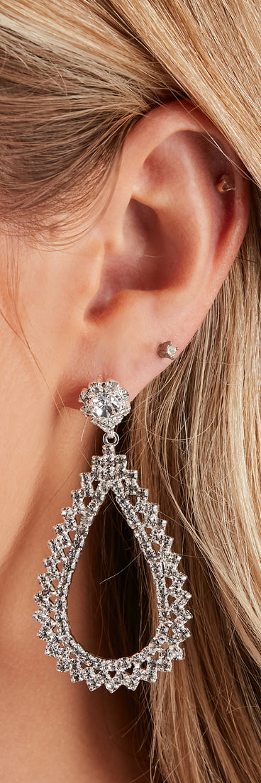 Dazzle Queen Teardrop Rhinestone Earrings