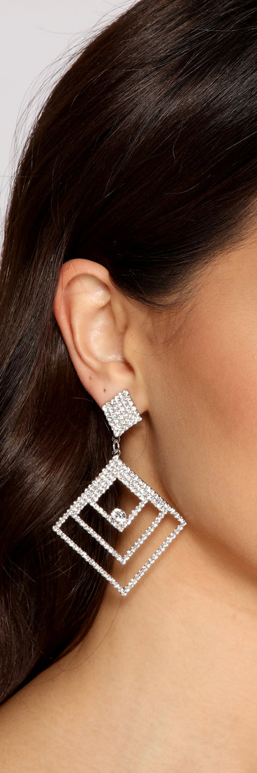 Stylish And Chic Rhinestone Statement Earrings helps create the best bachelorette party outfit or the bride's sultry bachelorette dress for a look that slays!