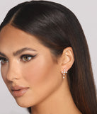Cubic Zirconia Cross Charm Stud Earrings