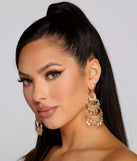 Golden Glow Chandelier Earrings is a trendy pick to create 2023 festival outfits, festival dresses, outfits for concerts or raves, and complete your best party outfits!