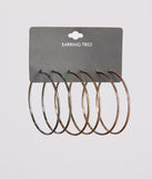 Three-Pack Multi-Colored Hoop Earrings for 2022 festival outfits, festival dress, outfits for raves, concert outfits, and/or club outfits