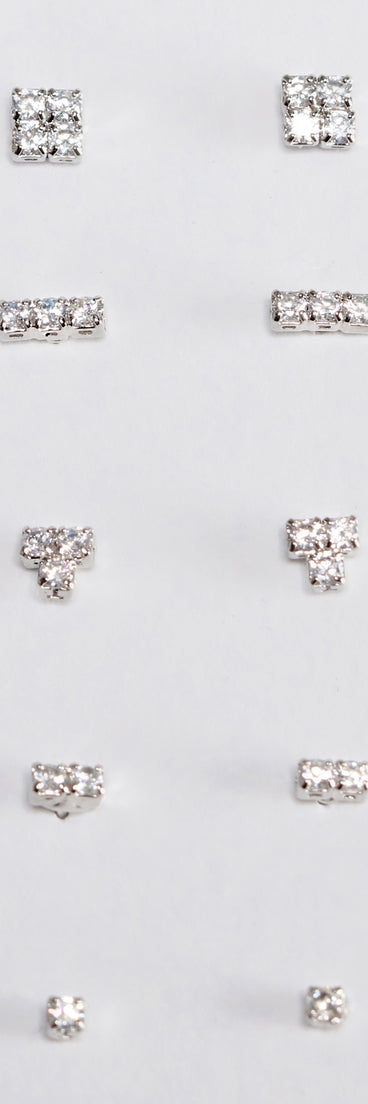 Cubic Zirconia 5 Stud Pack is the perfect Homecoming look pick with on-trend details to make the 2023 HOCO dance your most memorable event yet!