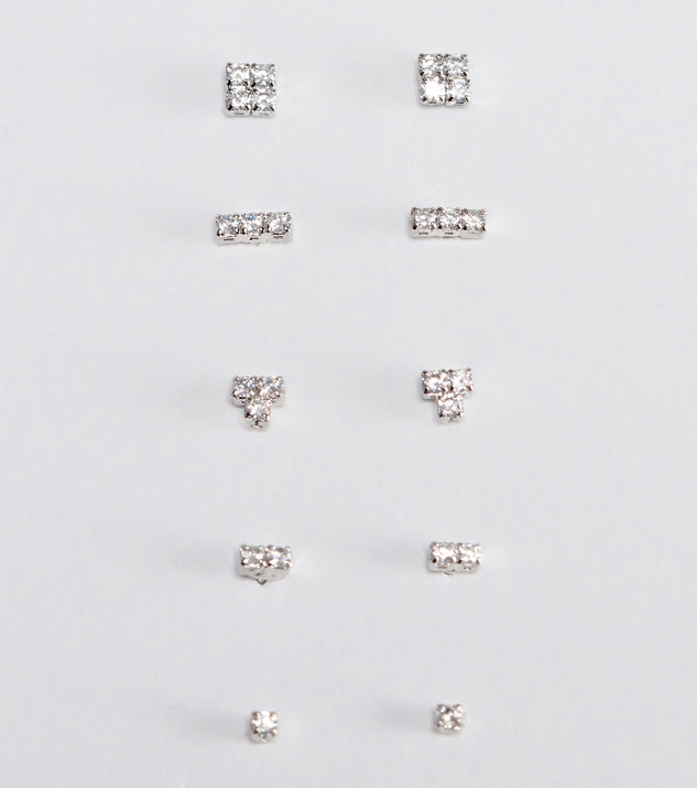 Cubic Zirconia 5 Stud Pack is the perfect Homecoming look pick with on-trend details to make the 2023 HOCO dance your most memorable event yet!