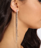 Radiant Beauty Rhinestone Fringe Earrings