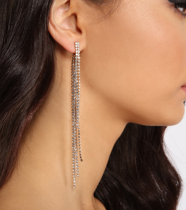 Radiant Beauty Rhinestone Fringe Earrings