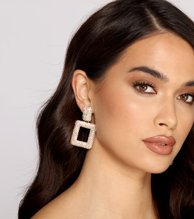 Rhinestone Glamour Door Knocker Earrings creates the perfect New Year’s Eve Outfit or new years dress with stylish details in the latest trends to ring in 2023!