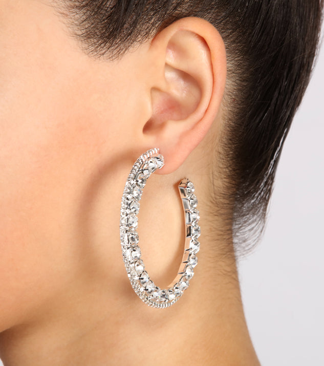 With Double Rhinestone Hoops as your homecoming jewelry or accessories, your 2023 Homecoming dress look will be fire!