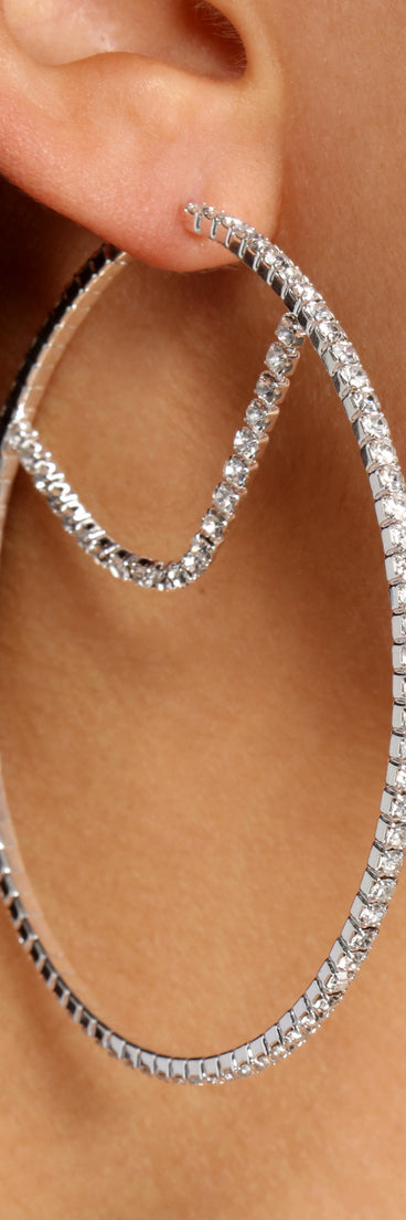 Show Up Rhinestone Hoop Earrings