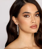 Radiant Rhinestone Linear Earrings creates the perfect New Year’s Eve Outfit or new years dress with stylish details in the latest trends to ring in 2023!