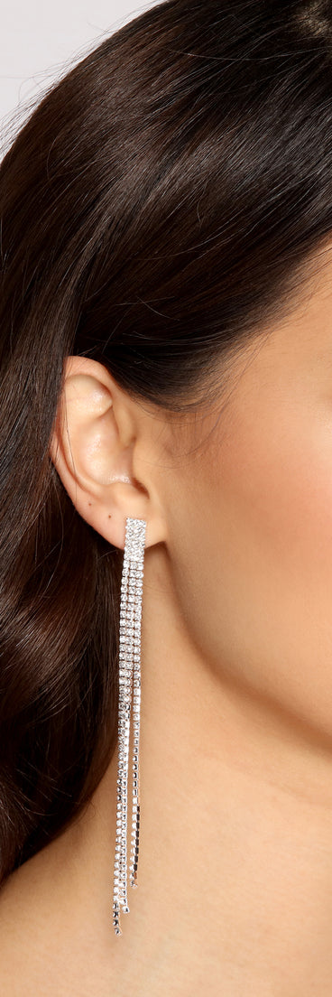 Bring The Glam Fringe Earrings is a stunning choice for a bridesmaid dress or maid of honor dress, and to feel beautiful at Homecoming 2023, fall or winter weddings, formals, & military balls!