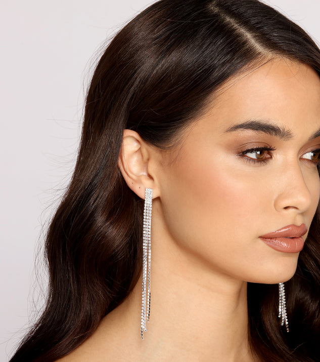 Bring The Glam Fringe Earrings is a stunning choice for a bridesmaid dress or maid of honor dress, and to feel beautiful at Homecoming 2023, fall or winter weddings, formals, & military balls!