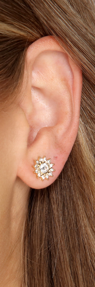 Gleam And Glow Rhinestone Earrings Three Pack for 2022 festival outfits, festival dress, outfits for raves, concert outfits, and/or club outfits