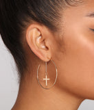 Trendy Chic Cross Hoop Earrings for 2022 festival outfits, festival dress, outfits for raves, concert outfits, and/or club outfits