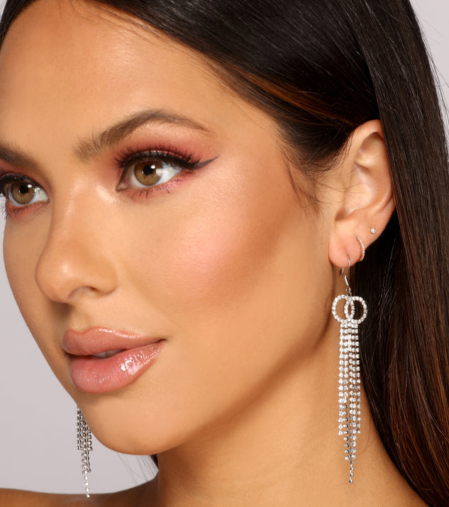 Feelin' Glamorous Rhinestone Fringe Earrings