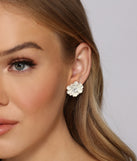 Floral Stunner Rhinestone Stud Earrings