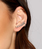 Trendy Glam Rhinestone Crawler Earrings