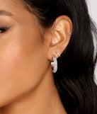 Gorgeous Glam Three-Pack Hoop Earrings Set is a stunning choice for a bridesmaid dress or maid of honor dress, and to feel beautiful at Homecoming 2023, fall or winter weddings, formals, & military balls!