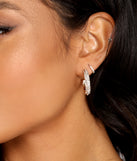 Gorgeous Glam Three-Pack Hoop Earrings Set is a stunning choice for a bridesmaid dress or maid of honor dress, and to feel beautiful at Prom 2023, spring weddings, formals, & military balls!