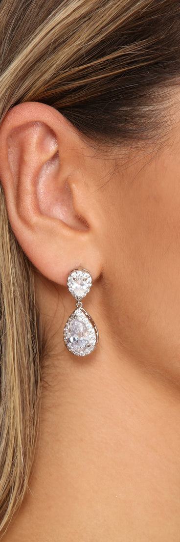 Encircled In Luxe Rhinestone Teardrop Earrings