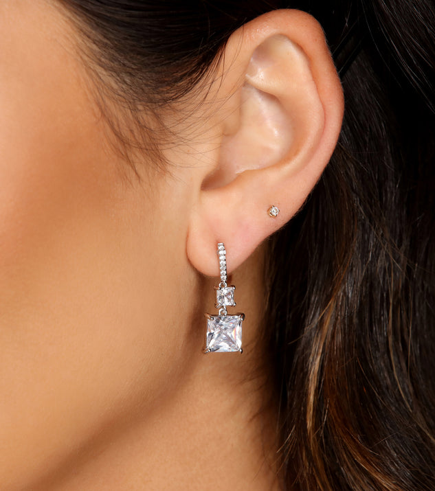 Double Luxe Princess Cut Studs is a stunning choice for a bridesmaid dress or maid of honor dress, and to feel beautiful at Homecoming 2023, fall or winter weddings, formals, & military balls!