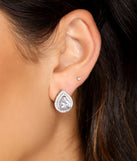 Stunning Cubic Zirconia And Rhinestone Stud Earrings
