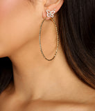 Chic Butterfly Stud And Hoop Earrings Set