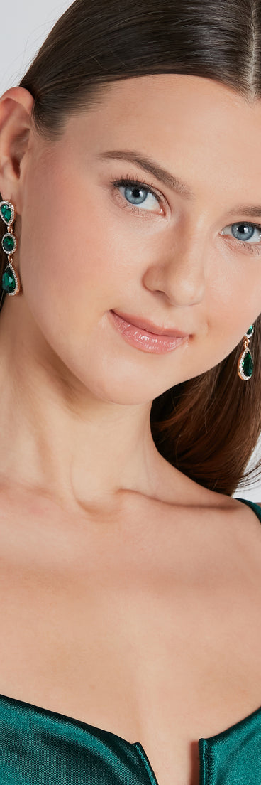 Money Moves Rhinestone Hoop Earrings