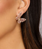 Butterfly Beauty Rhinestone Stud Earrings