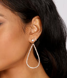 Trendy Teardrop Rhinestone Duster Earrings is a stunning choice for a bridesmaid dress or maid of honor dress, and to feel beautiful at Homecoming 2023, fall or winter weddings, formals, & military balls!