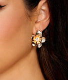 Rare Floral Beauty Rhinestone Earrings