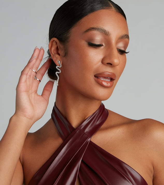 Glam Reputation Rhinestone Snake Earrings | Windsor Glam Reputation Rhinestone Snake Earrings | Windsor