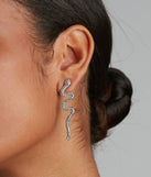 Glam Reputation Rhinestone Snake Earrings for 2022 festival outfits, festival dress, outfits for raves, concert outfits, and/or club outfits
