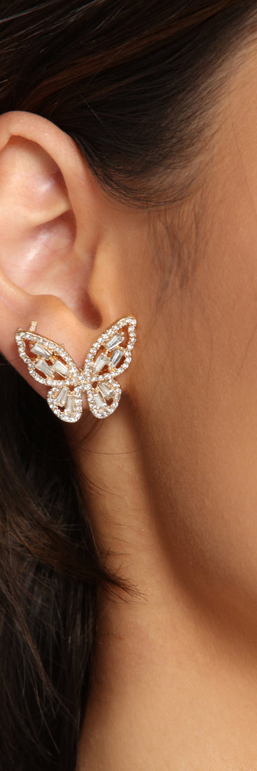 Summer Feels Butterfly Cubic Zirconia Studs