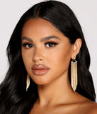 Falling For Rhinestone Fringe Earrings