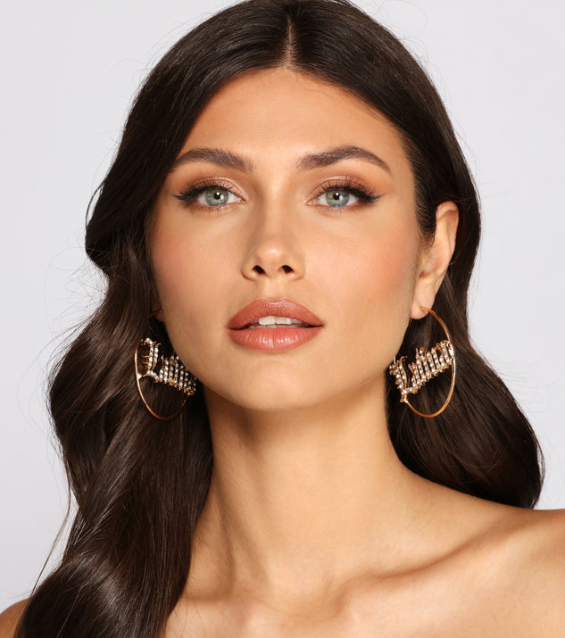 Latina Rhinestone Hoop Earrings is a trendy pick to create 2023 festival outfits, festival dresses, outfits for concerts or raves, and complete your best party outfits!