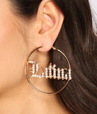 Latina Rhinestone Hoop Earrings is a trendy pick to create 2023 festival outfits, festival dresses, outfits for concerts or raves, and complete your best party outfits!