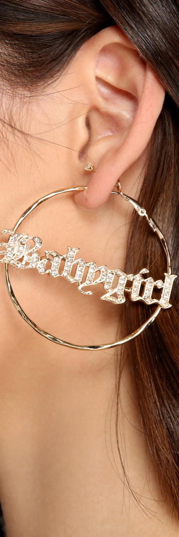Shine On Babygirl Rhinestone Hoops