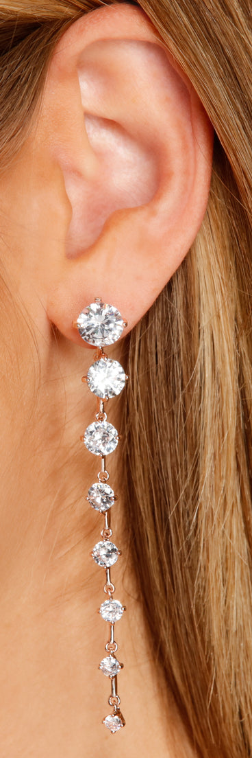 Simple Glam Cubic Zirconia Linear Earrings