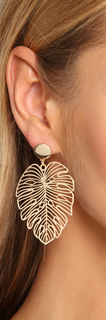 Glam Boho Leaf-Shaped Statement Earrings