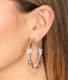 Mini Butterfly Charm Hoops
