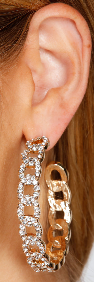Major Bling Rhinestone Hoop Earrings