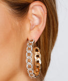 Major Bling Rhinestone Hoop Earrings