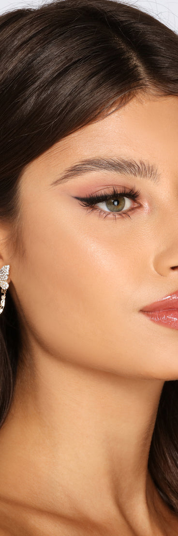 Butterfly Rhinestone Cuff Stud Earrings is a trendy pick to create 2023 festival outfits, festival dresses, outfits for concerts or raves, and complete your best party outfits!