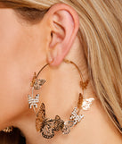 Feelin' Flirty Butterfly Hoop Earrings for 2022 festival outfits, festival dress, outfits for raves, concert outfits, and/or club outfits