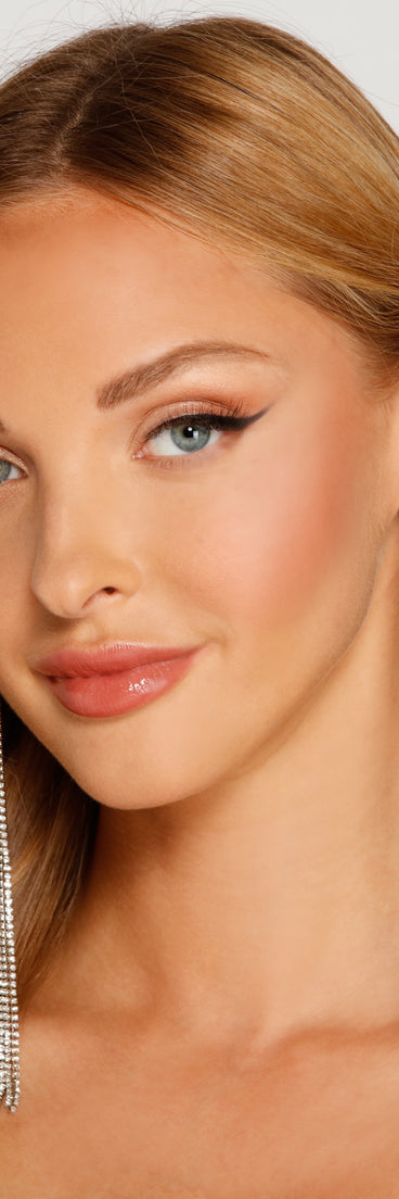 More Drama Rhinestone Fringe Earrings