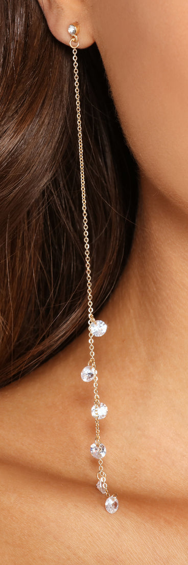 Sparkle Diva Cubic Zirconia Linear Studs