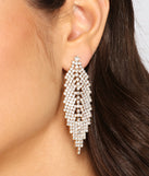 Glitzy Rhinestone Chandelier Earrings is a stunning choice for a bridesmaid dress or maid of honor dress, and to feel beautiful at Prom 2023, spring weddings, formals, & military balls!