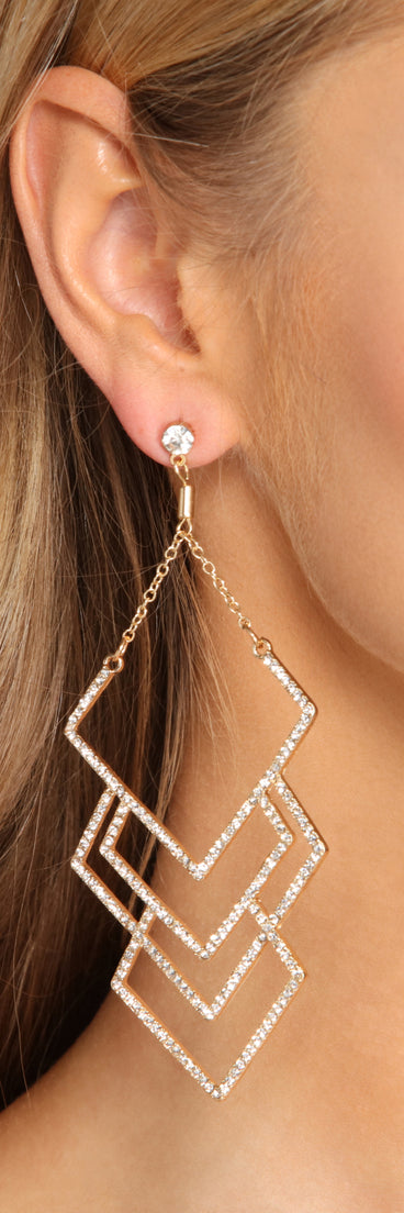 Linked In Glamour Rhinestone Earrings
